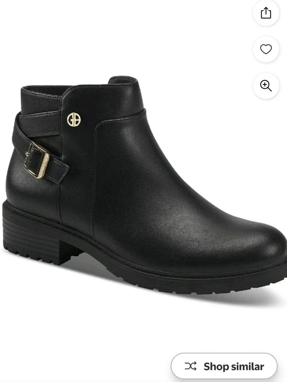 Giani Bernini Black Women's Leather Ankle Booties Memory Foam Size 10